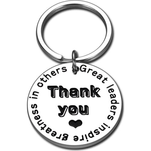 Coworker Leaving Gifts Keychain Boss Gift Great Leaders Inspire Greatness In Others Thank You KeyChain for Colleague Retirement