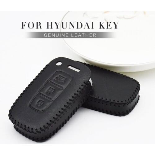 Real Leather Car Key Case Cover For Hyundai IX20 IX35 Kona Sonata I10 I20 I40 I30 Hb20 Veloster Creta Tucson Solaris Accessories