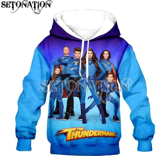 The Thundermans KID 3D print boys/girls Flannelet thickening type Children zipper coat Sweatshirt/Hooded//family clothing design