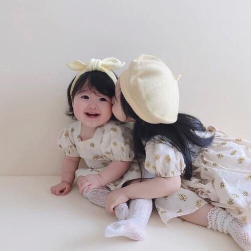 Baby Bodysuits Brother and Sister Clothes Little Daisy Sister and Little Sister Clothing Korean Stule Baby Bodysuit