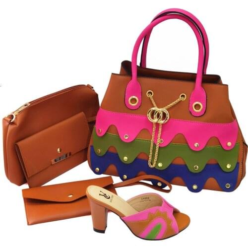 African Elegant Women Shoes And Bag To Match Set Italian Fashion Comfortable Heels Party Shoes And Bag Set For Wedding Dress