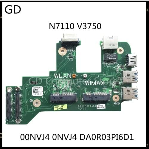 GD Original For DELL 17R N7110 V3750 USB Ethernet Board 00NVJ4 0NVJ4 DA0R03PI6D1 USB VGA Board Full Tested Fast Shipping