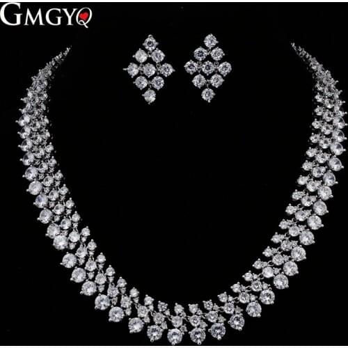 GMGYQ The Best Wedding Gift for Roman Womens Jewelry with Exquisite Design and Exaggerated Wide Necklace Round Zirconia