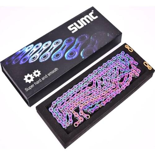 SUMC Golden and rainbow 11/12 Speed Mountain Road Bike Bicycle Semi-Hollow and Hollow Light Chain With Chainlink