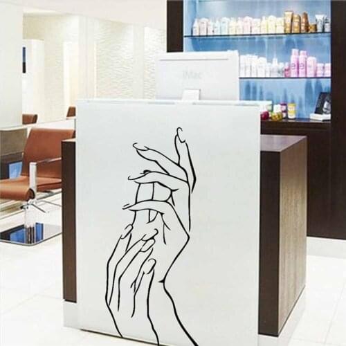 Applaud hands nails salon bar art stickers home decoration decals living room removable diy vinyl