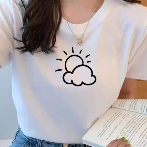 Interesting Weather Sign Fashion Tshirt White Tops Female T-shirt Printed T-Shirt Women Fashion T-shirt Top Summer Graphic
