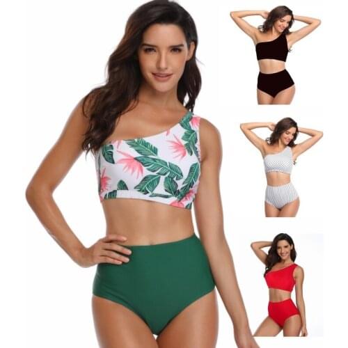 One-shoulder Bikini Set Women Two-piece Suit Swimsuit Sexy Backless Swimsuit Woman Bathing Swimming Beach Wear Fashion Swimwear