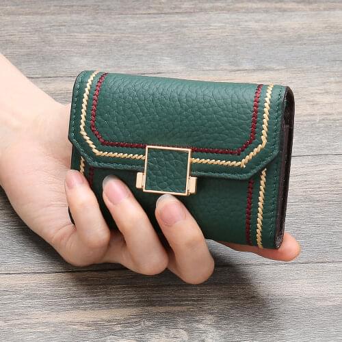 Genuine Leather Credit Card Wallets RFID Blocking Fashion ID Card Holder Women Coin Pockets Organizer Business Cards Case