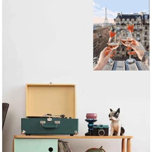 Paint For Adults and Kids DIY Oil Painting Kits Pre-Printed Canvas -Cheers (4) U2JC