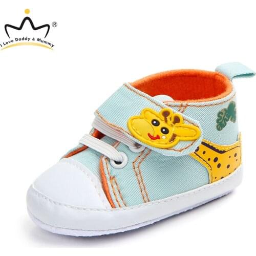 Spring Summer Cute Giraffe Print Baby Shoes Toddler Boy Girl Cotton Sneakers First Walkers Anti-slip Sole Newborn Shoes