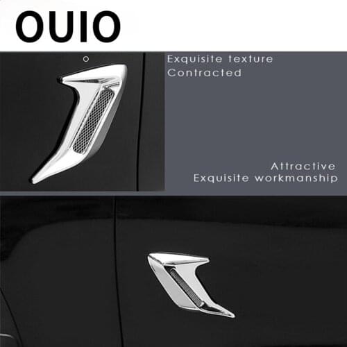 OUIO 1PC Car Hood Side Vents Stickers Shark Gills Styling Auto For Mercedes W205 W203 Volvo XC90 S60 XC60 V40 Alfa Romeo 159 156