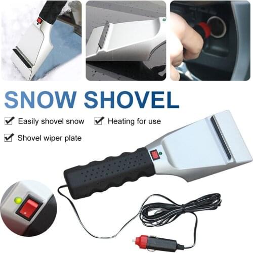 New Electric Heated Ice Scapter 12V Snow Shovel Winter Windshield Window Defrost Ice Removal Tool Non-Scratch Car Cleaning Kit