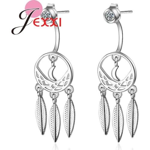 New Classic Bohemia Style Women Feather Pendant Earrings For sale Hot Selling 925 Sterling Silver Holiday Jewelry Gifts Big Sale