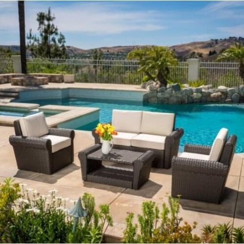 Wholesale nice outdoor furniture garden rattan sofas simple table set