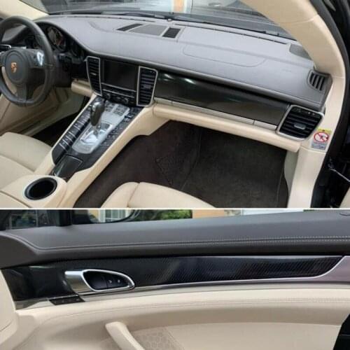 Full Set Interior Matte Carbon Fiber Center Console Durable Wrap Protector Vinyl Decoration Sticker For Porsche Panamera 2010-16