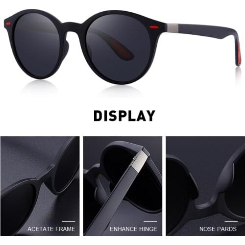 Polarized Sunglasses Men Women Vintage Round Frame Light Sun Glasses Polaroid Lens 2020 Fashion Sunglasses Eyewear UV400