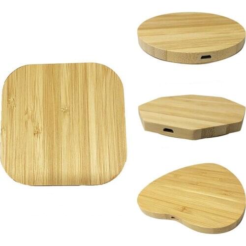 Portable Qi Wireless Charger Charging Slim Wood Pad For iPhone 11 8 Plus Xiaomi Smart Phone Charger For Samsung S9 S8 S10 Plus