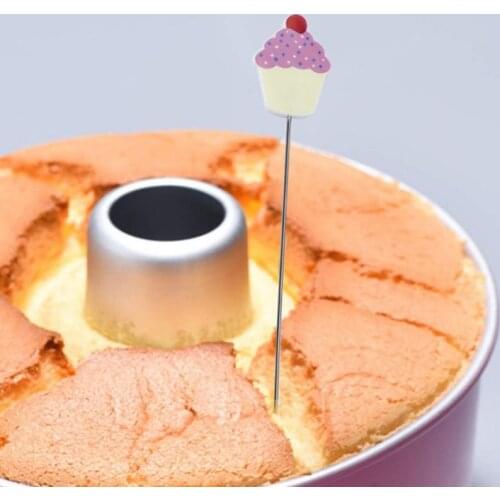 Cake Tester Probe Stainless Steel Cute Cupcake Shape Skewer Tester for Cupcake Muffin Pancake Baking Bread Tool
