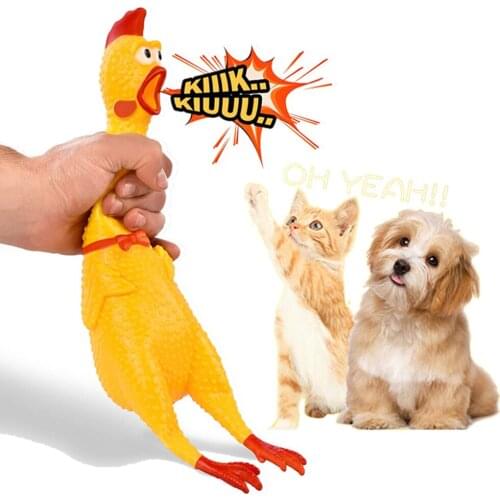 Rubber Screaming Chicken Cats Toys Squeeze Squeaky Shrilling Sound Pets Dogs Molar Chew & Training Supplies Creative Prank Gift