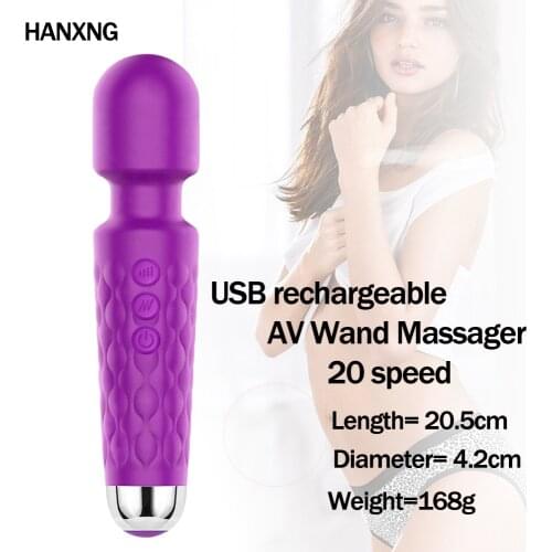 Top Selling Adult Sex Toys Shop Silicone Female Body Clitoral Massager Strong Vibration AV Sticks Wand USB Charge