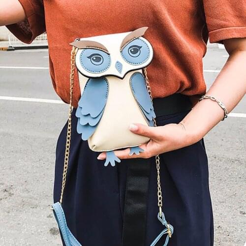 Brand Owl Shape Shoulder Bag Women Mini Messenger Bag Female Cute Cartoon Leather Handbags For Girls Crossbody Phone Bag Femme