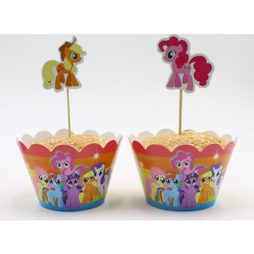 My little pony cupcake wrappers and toppers for kids birthday decoration party supplies cake toppers picks