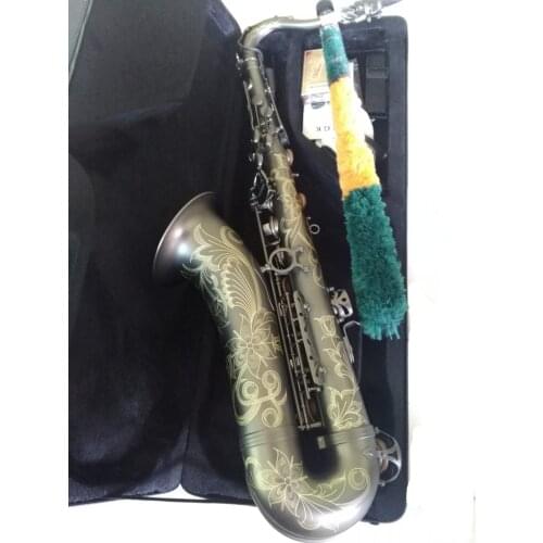 High-End Tenor Saxophone Matt Black Musical Instrument Professional Playing Perfect Carving Tenor Sax With Case Free Shipping