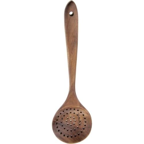 High Quality Wood Kitchen Long Handled Strainer Spoon Wooden Skimmer Utensils Cooking Tools