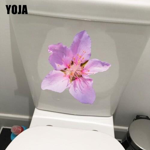 YOJA 20.5X22.1CM Pink Peach House Decoration Fresh Wall Sticker Bathroom Toilet Decal T1-1836