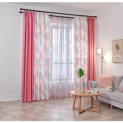 Free Custom GYC2505 Gyrohome 1PC New Triangle Pattern Splice Solid Color Blackout Curtain "Customised" Window Living Room Dec