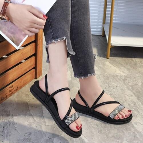 2021 New Sandals Summer Fashion Trend Sandals and Slippers Fashion Small Diamond Mid-heel Women Sandals