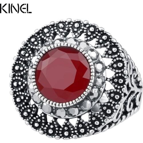 Hot Wholesale Green Ring Vintage Jewel Bright Black Czech Drilling Tibetan Silver Women Retro Cover Ring Free Delivery