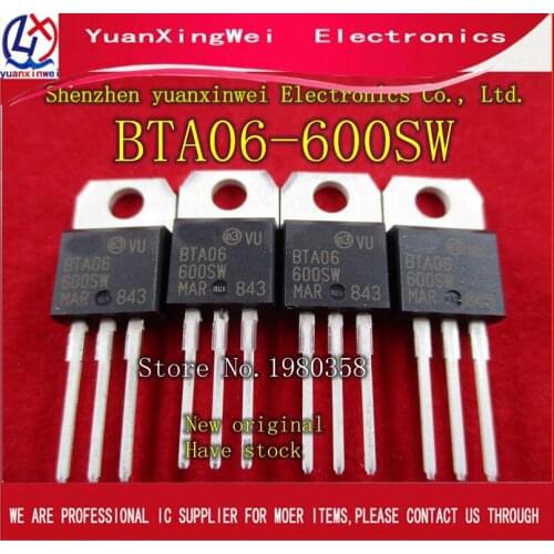 10PCS Free Shipping New and original Transistors BTA06-600SW BTA06-600 TO220