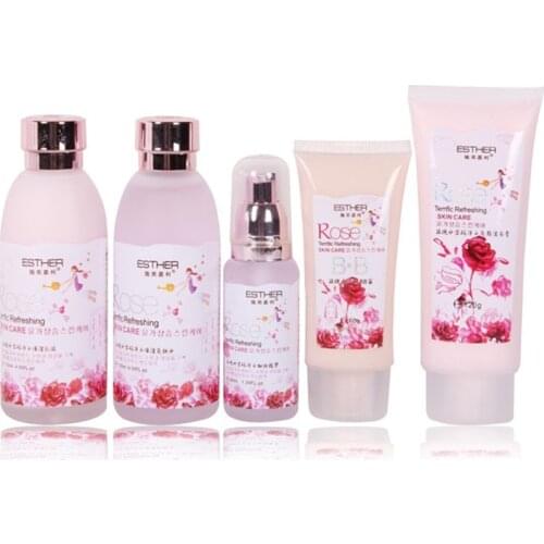10PCS Set Rose Skin Care Skin Cream+Cleansing Cream+BB cream+Massage Cream