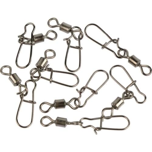 20pcs/lot Fishing lure with Nice Snap stainless steel Rolling Swivels Connector Link fishing accessories tackles Pin Bearing