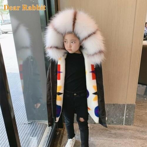 2021 Fashion winter Children Faux Fox Fur Coat Kid Boys Girls clothing Clothes Hooded Thick Warm Jacket Outerwear Parka snowsuit