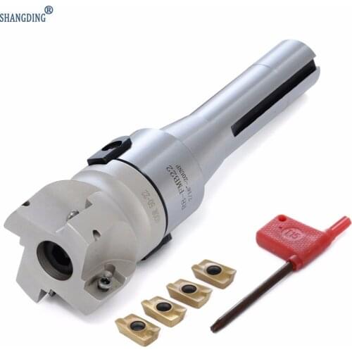 4pcs APMT1604 Carbide Inserts + R8 FMB22 Arbor + 400R Face End Mill Cutter with Wrench For Power Tools