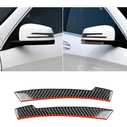Car Rearview Collision Proof Strips Cover Trim Carbon Fiber 2pcs For Mercedes Benz A B C E G R GLA GLE GLK GLS CLS Class