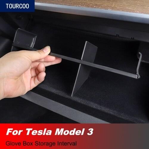 Car Glove Box Storage Interval for Tesla Model 3 Car Modification Console Tidying Box Accessories