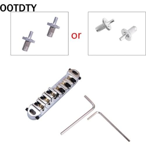 OOTDTY Guitar Bridge Saddle Roller Locking Chrome For GB LP 6 string