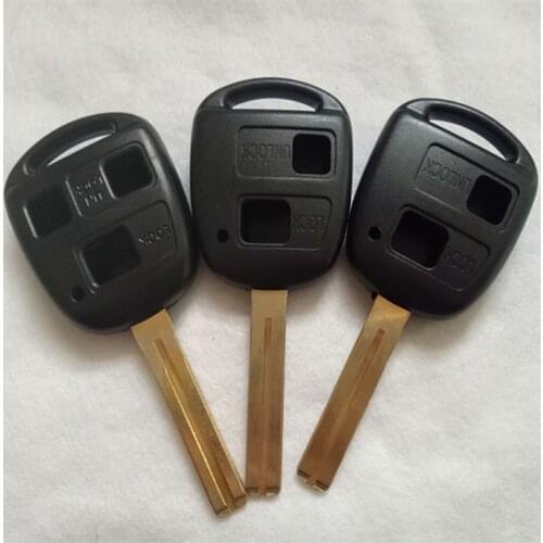 DAKATU Short Replacement Car Key Shell 2/3 Buttons Remote Case for Lexus Es Rx Lx Gs For Toyota Land Cruiser Uncut TOY48 Blade