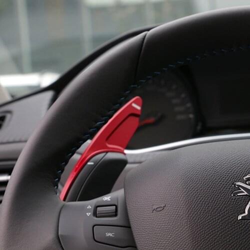 Aluminum alloy steering wheel decorative paddle shifters For Peugeot 508 SW GT RXH 2011 2015 MK1 3008 hybrid Auto parts Stickers