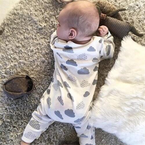 Newborn Clothes Baby Boys Girls Romper Cute Clouds Printed Long Sleeve Cotton Jumpsuit Infant Outfits Clothing Pajamas