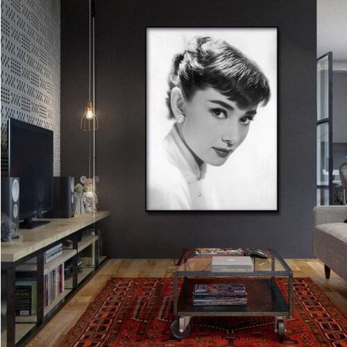 Canvas Wall art prints abstract famous actress Audrey Hepbur Wallpaper oil painting Poster Pictures Frame for livingRoom Decor