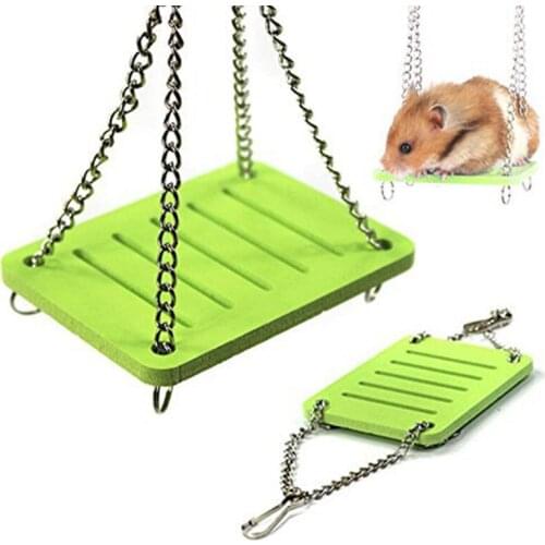 Parrot Hamster Toys Small Swing Hanging Bed Shake Suspension House Pet Products Wooden Hamster Swing Toy