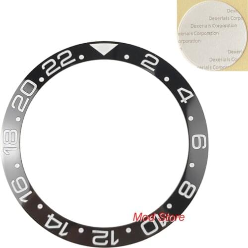Hot 38mm Black/Blue White Printing GMT Ceramic Bezel Insert Ring For GMT MASTER Style Mens Watches
