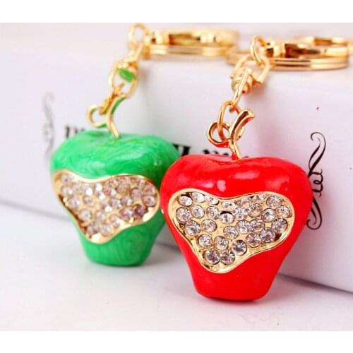 Creative Car Ornaments Keychain Christmas Apple Safe Key Ring Package Purse Hook Packet Train 487