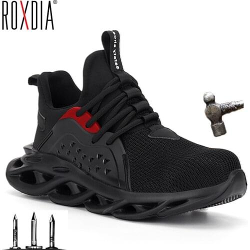 Dropshipping steel toe cap men safety shoes work sneakers women boots plus size 36-48 breathable outdoor ROXDIA brand RXM164