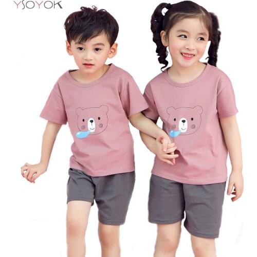 Summer Kids Pajamas Children Short Sleeve Sleepwear Boys Cartoon Pyjamas Kids Pajamas For Girls Baby Pijamas Child Clothing Sets