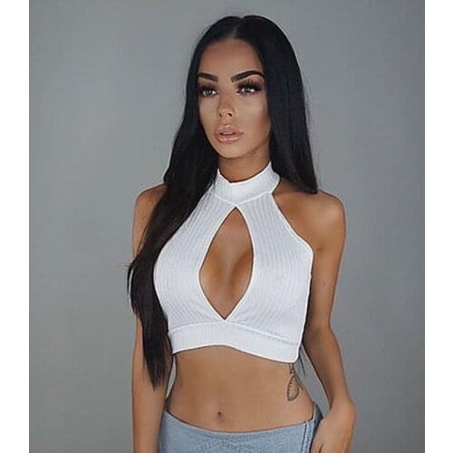 Hot Sale New Women Ladies Sexy Bustier Vest Crop Top Solid Color Hollow Out Short Vest Tanks Tops 2020 Newest Trendy